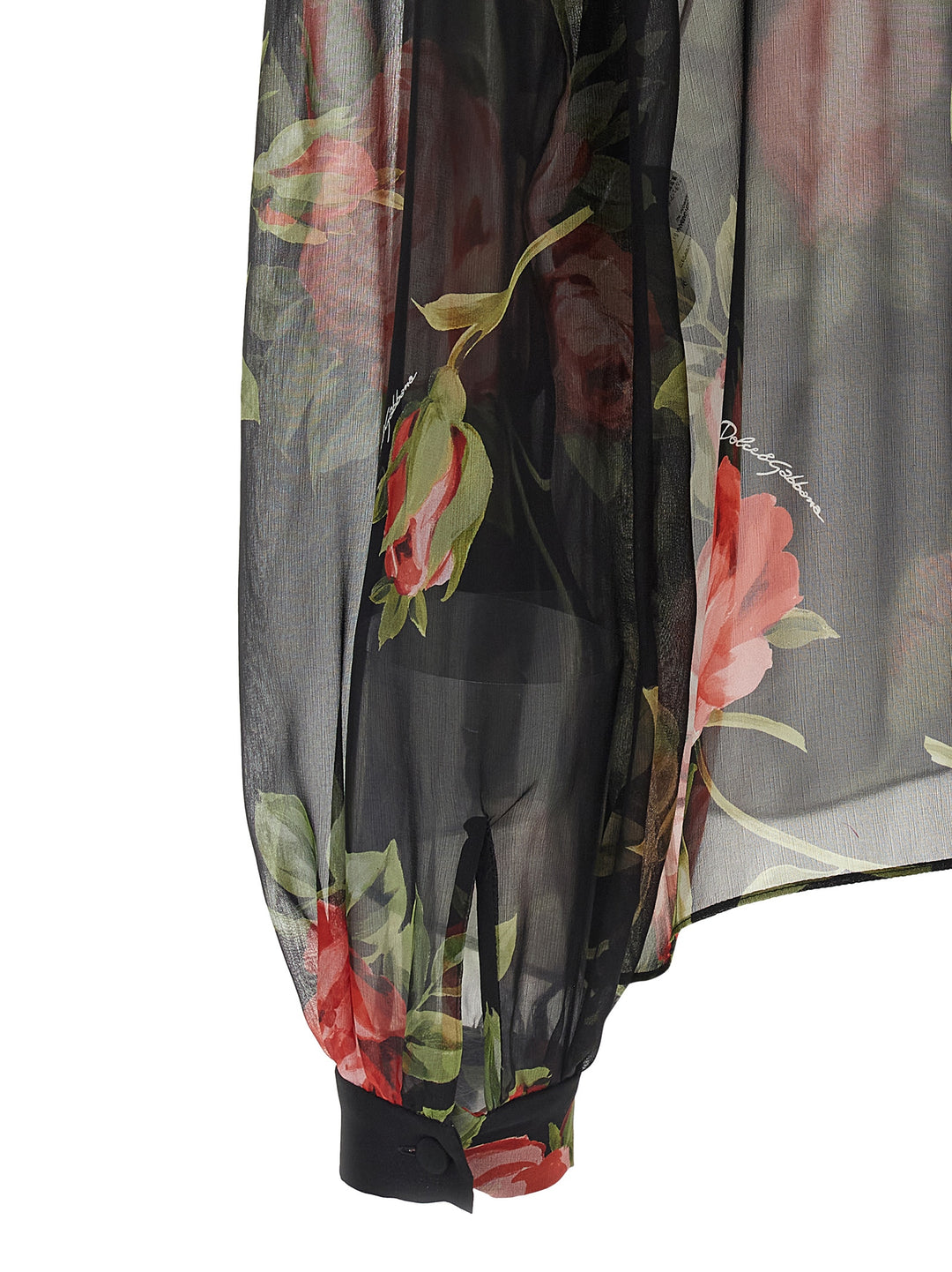 Dolce &amp; Gabbana Black Silk Pattern Shirt