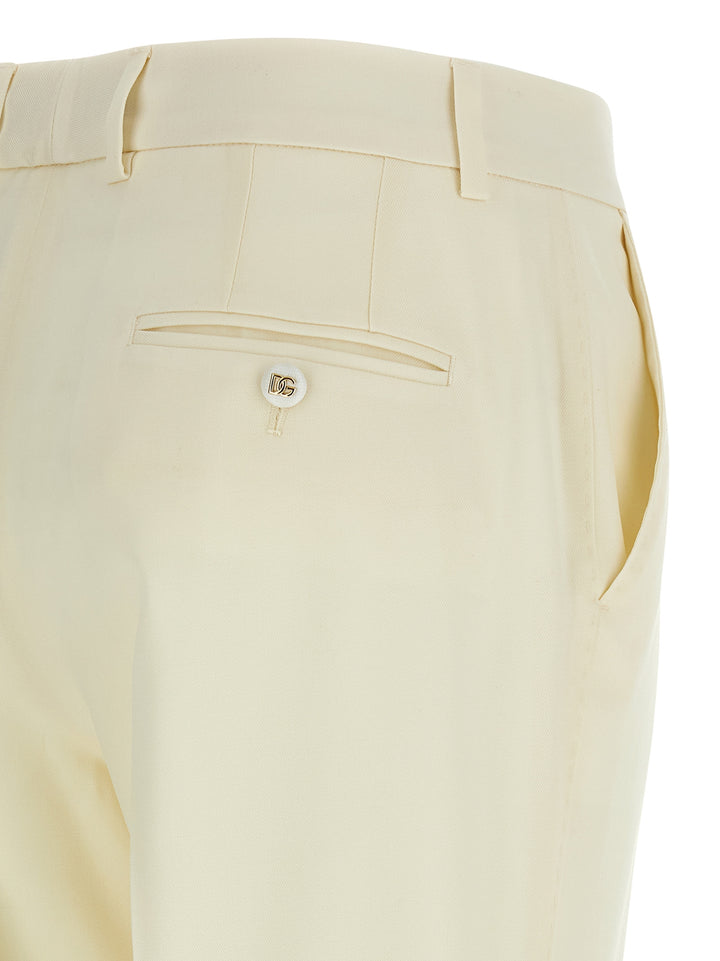 Dolce &amp; Gabbana White Virgin Wool Dress Pants