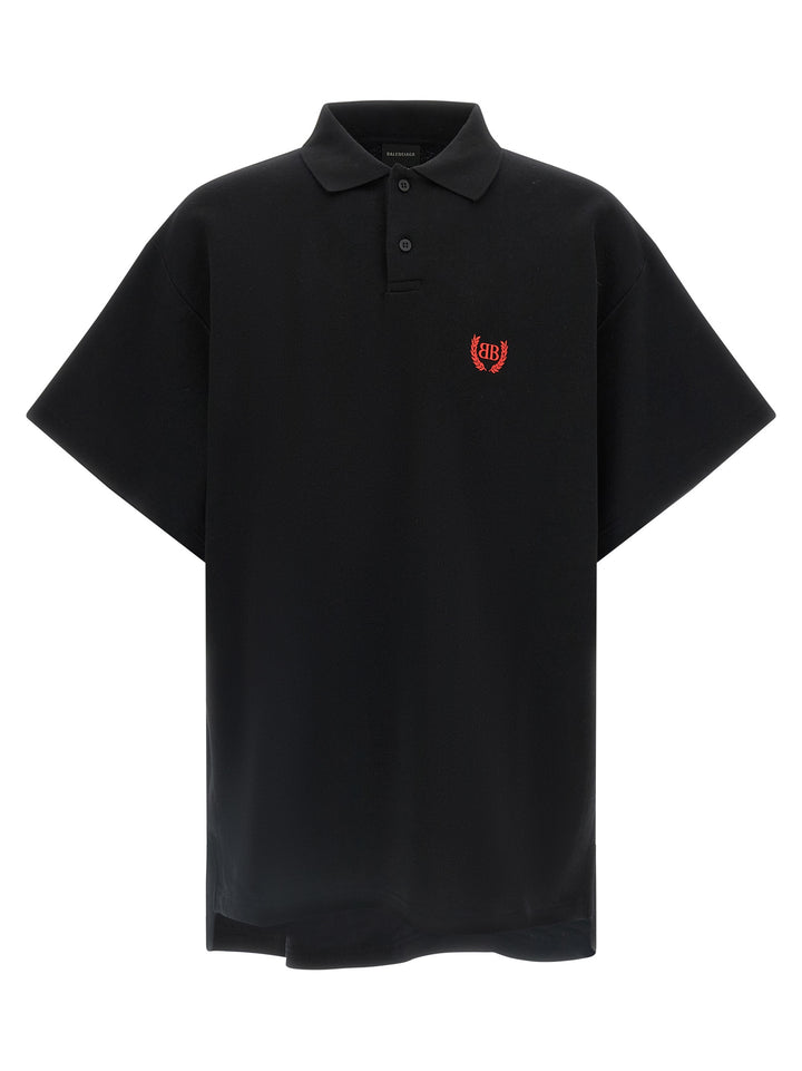 Balenciaga Black Cotton Polo Shirt