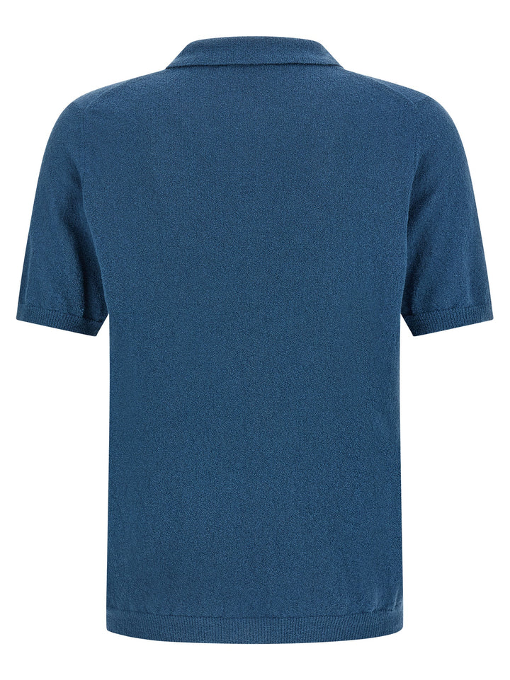 Roberto Collina Blue Cotton Polo Shirt