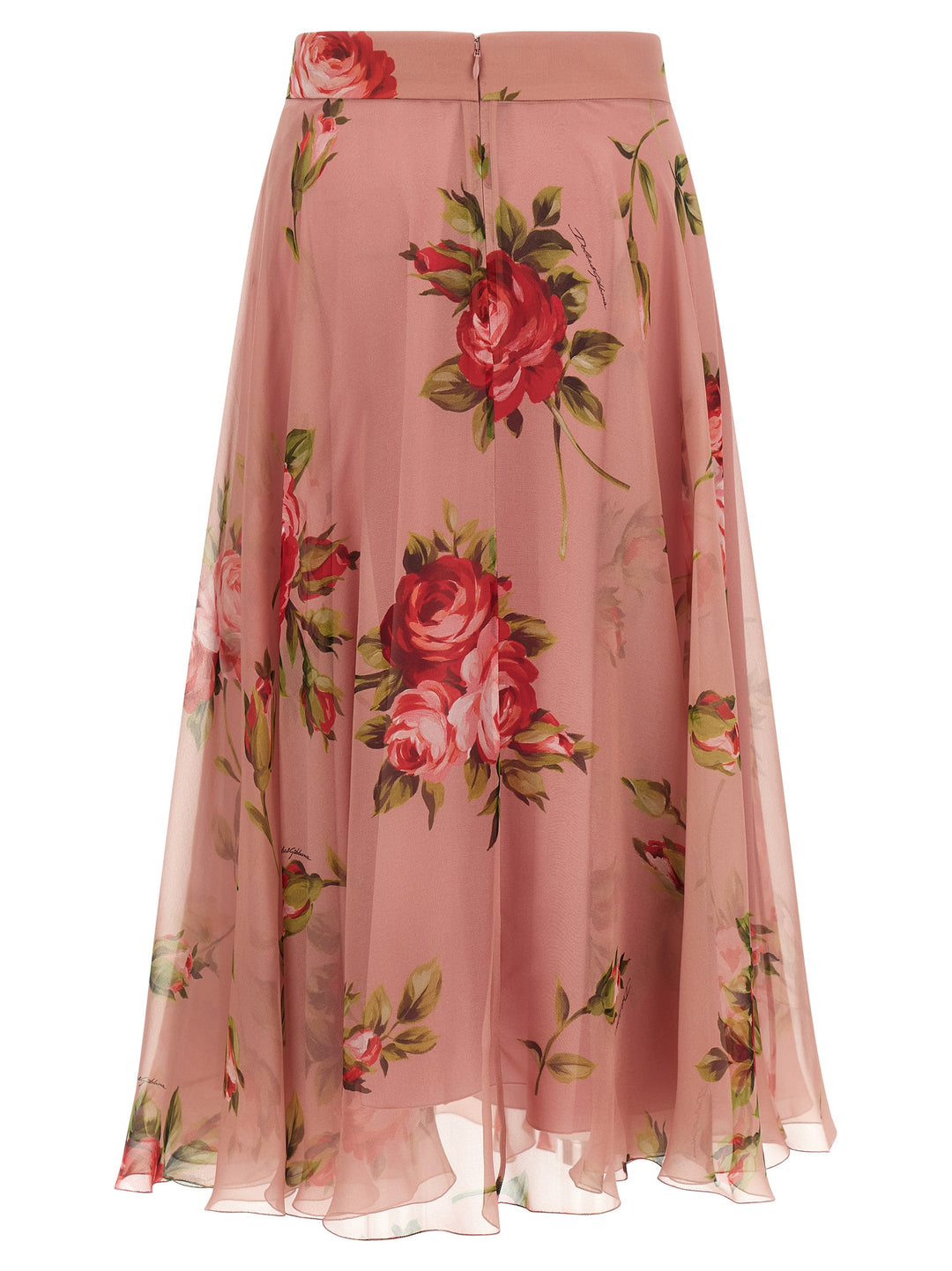 Dolce &amp; Gabbana Multicolor Silk Midi Skirt