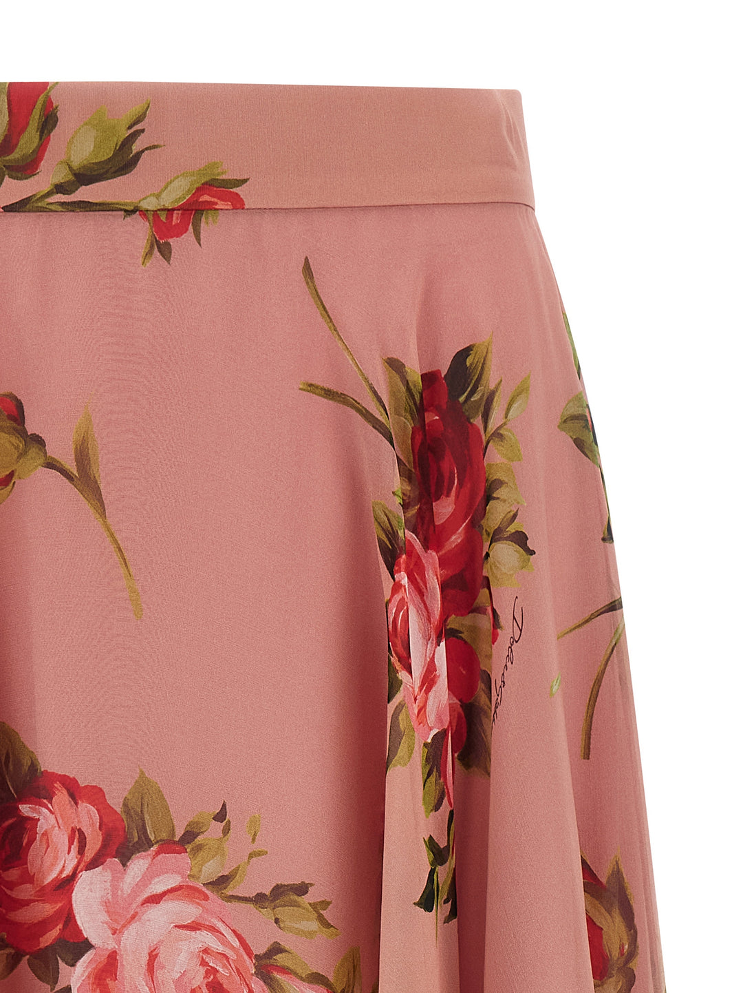 Dolce &amp; Gabbana Multicolor Silk Midi Skirt