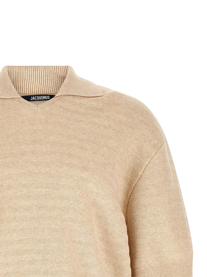 Jacquemus Beige Cotton Polo Shirt