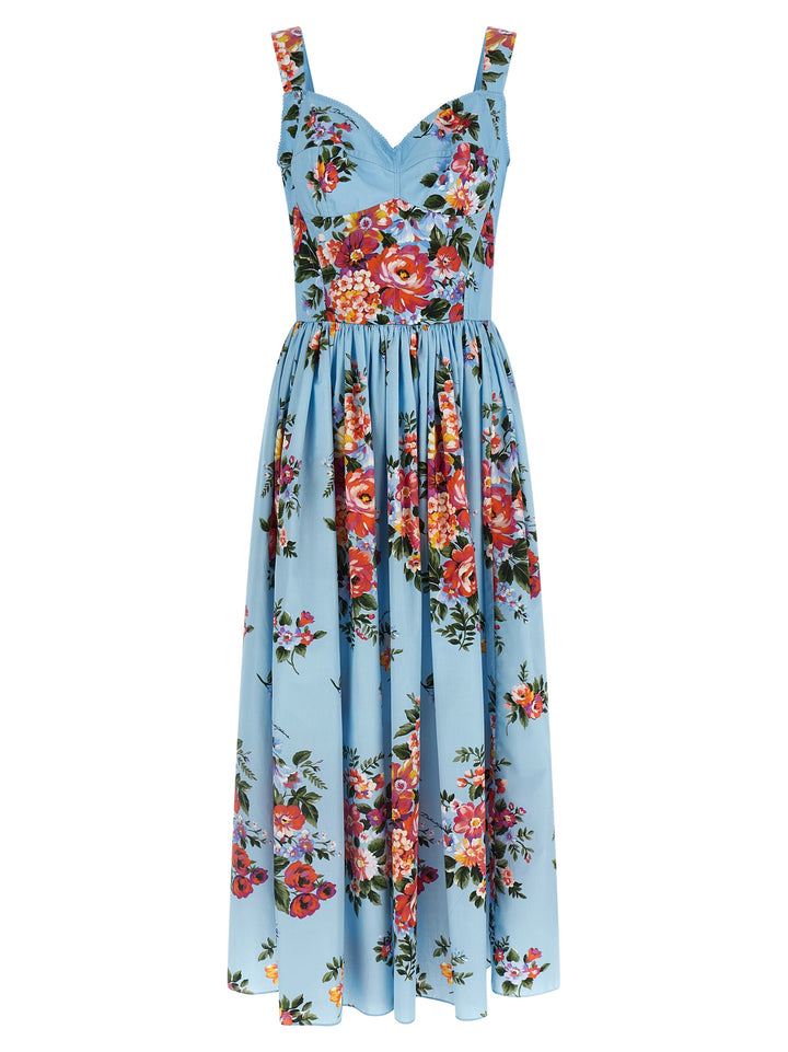 Dolce &amp; Gabbana Blue Cotton Long Dress