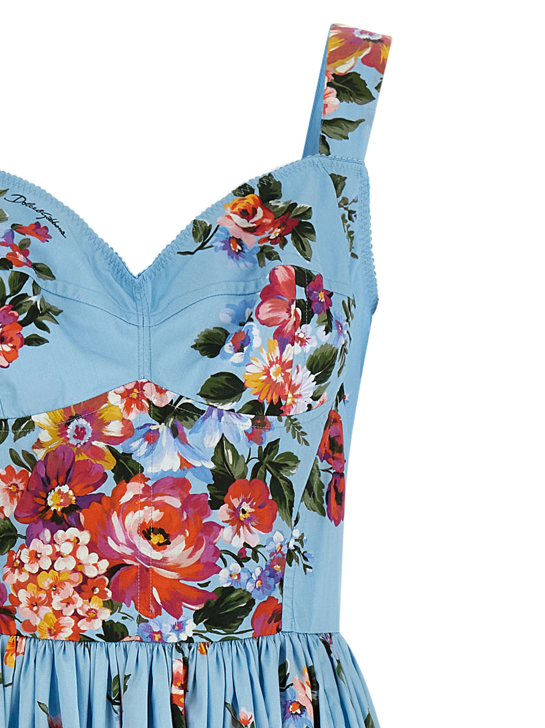 Dolce &amp; Gabbana Blue Cotton Long Dress