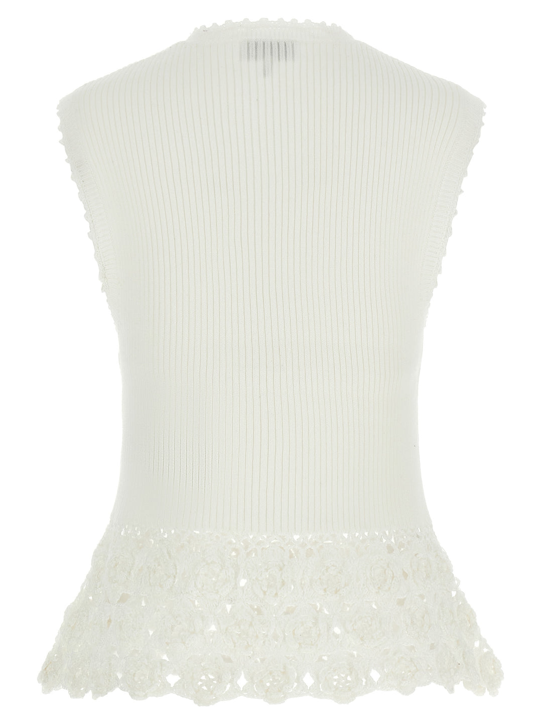Ganni White Organic Cotton Sleeveless Jacket