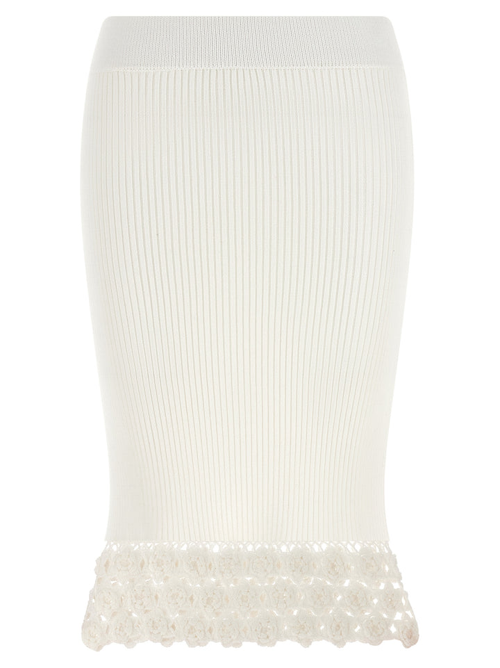 Ganni White Organic Cotton Midi Skirt