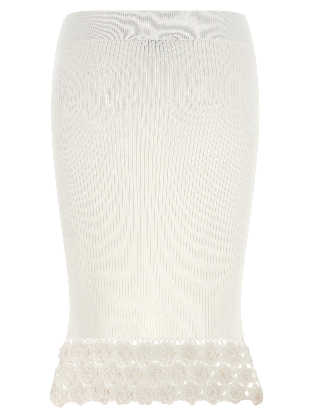 Ganni White Organic Cotton Midi Skirt