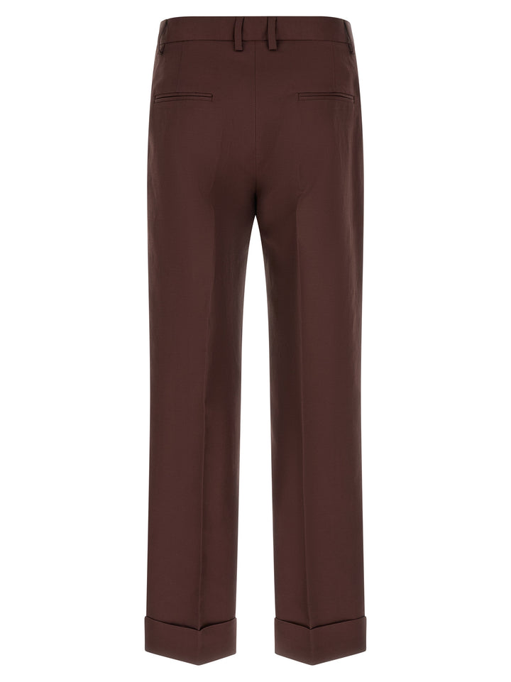 Alberto Biani Brown Viscose Casual Pants