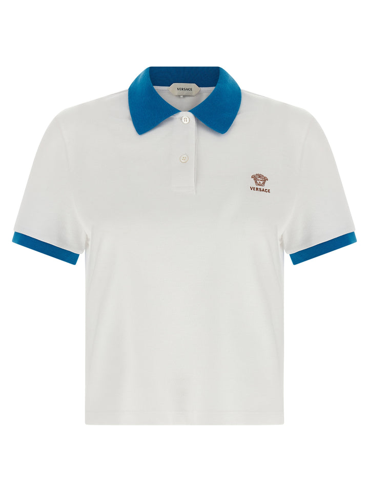 Versace Blue Cotton Polo Shirt