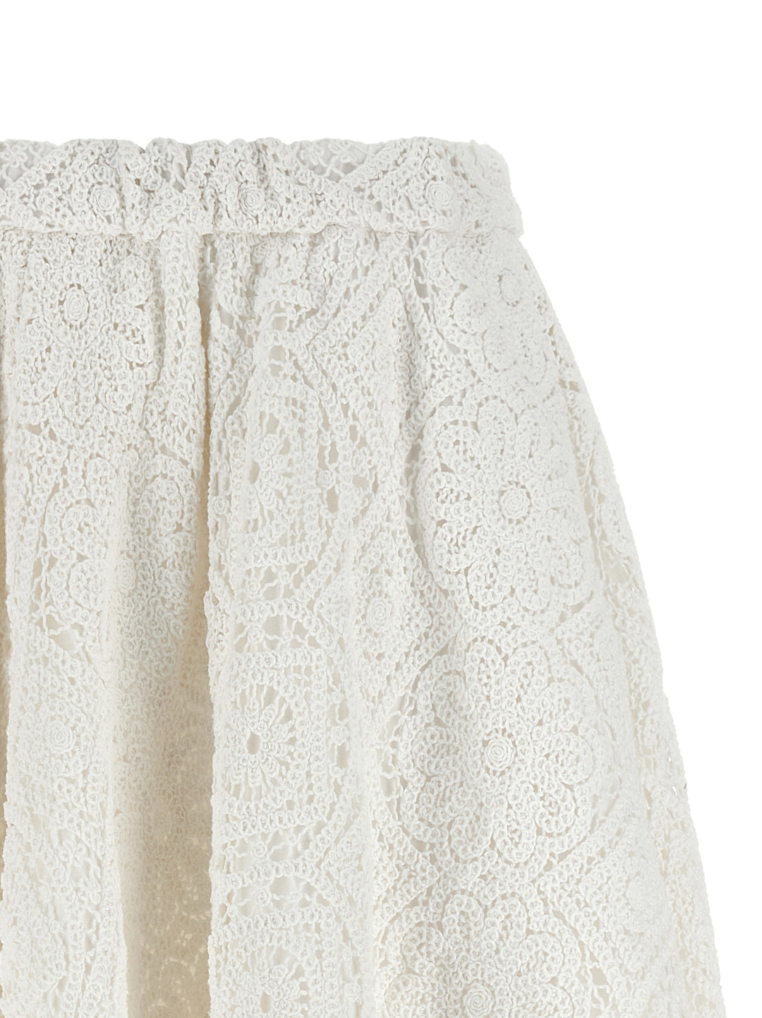 Comme Des Garçons White Cotton Midi Skirt