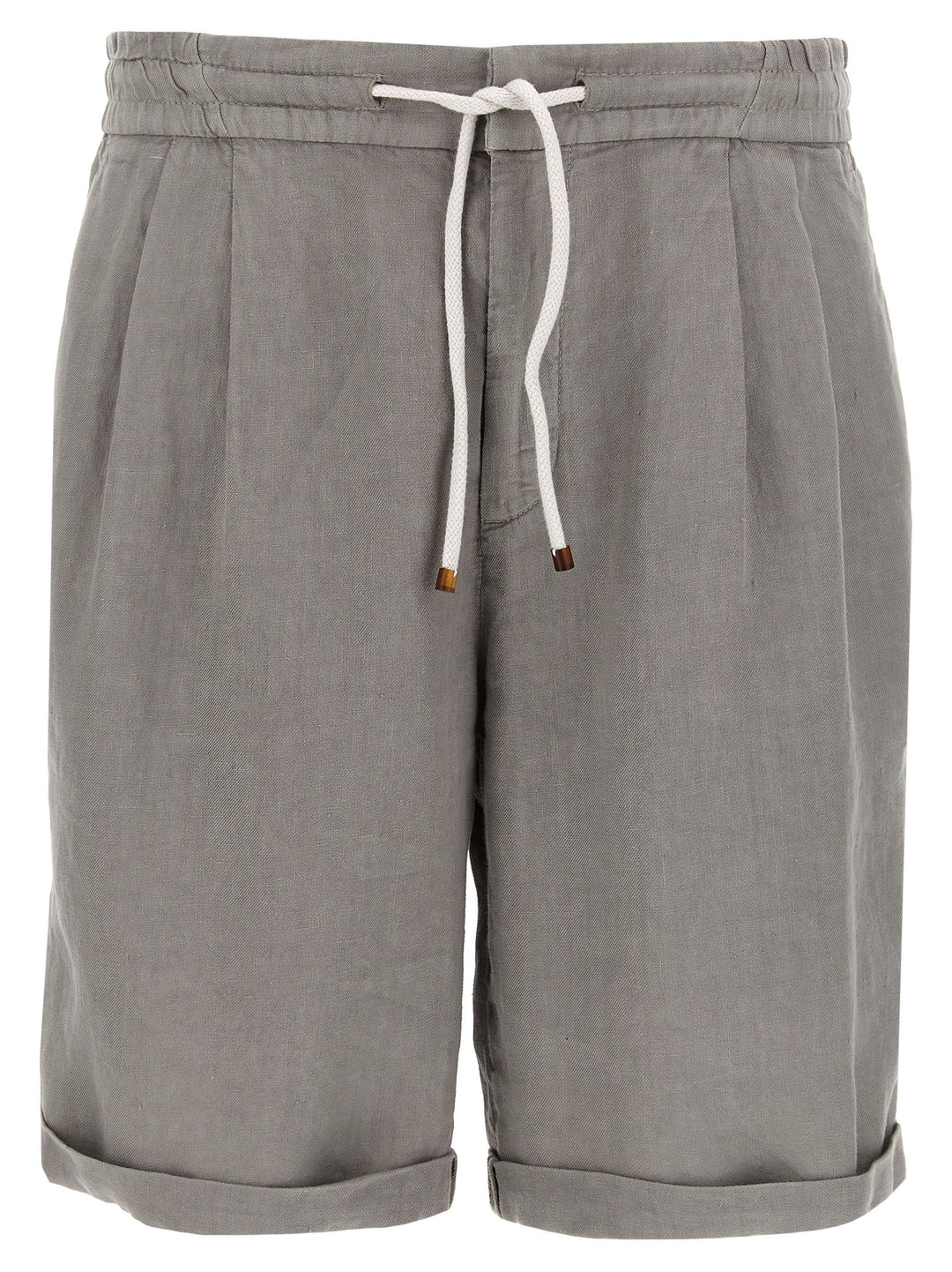 Brunello Cucinelli Gray Linen Bermuda Shorts