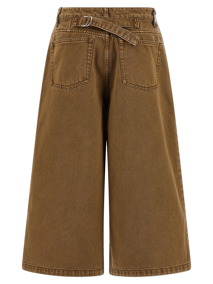 Ami Paris Brown Cotton Bermuda Shorts