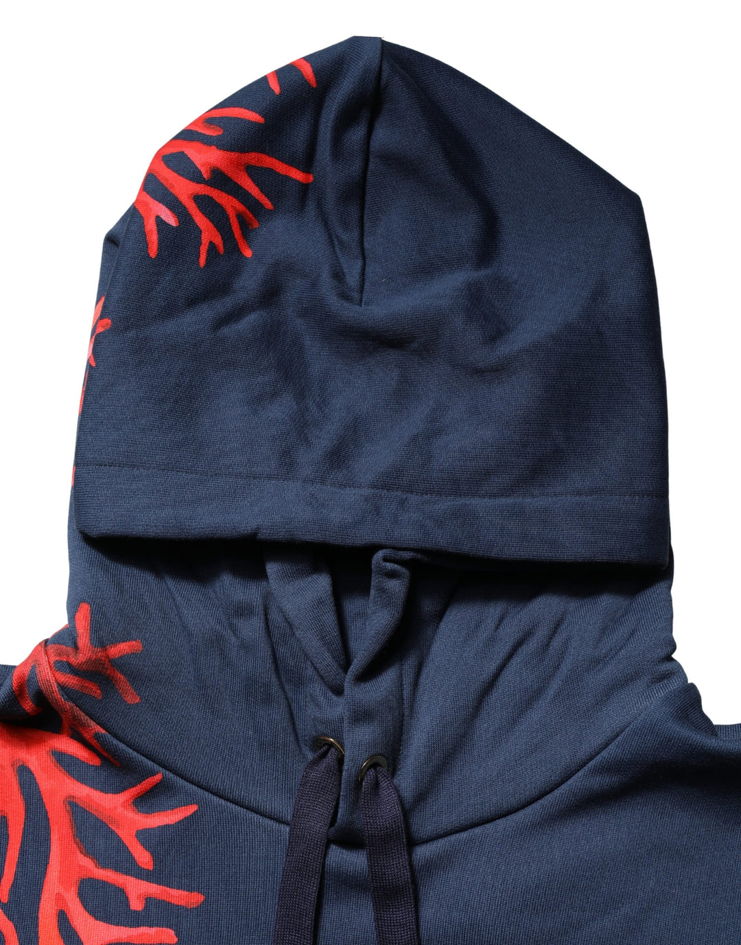 Dolce &amp; Gabbana Blue Cotton Coral Logo Hooded Sweatshirt Sweater
