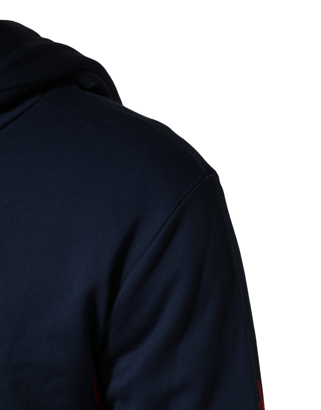 Dolce &amp; Gabbana Blue Cotton Coral Logo Hooded Sweatshirt Sweater