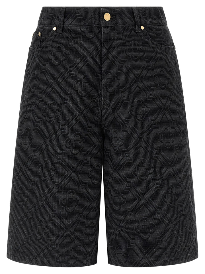 Casablanca Black Cotton Bermuda Shorts