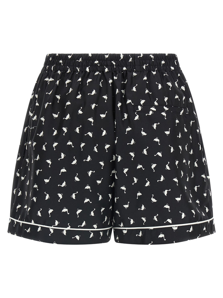 Moschino Bicolor Silk Bermuda Shorts