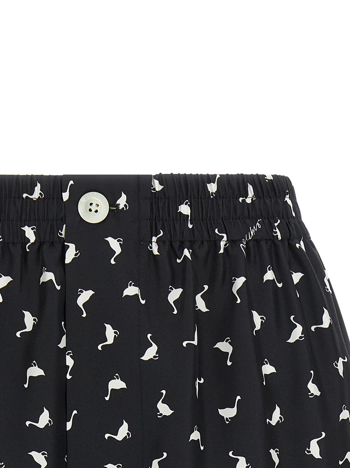 Moschino Bicolor Silk Bermuda Shorts