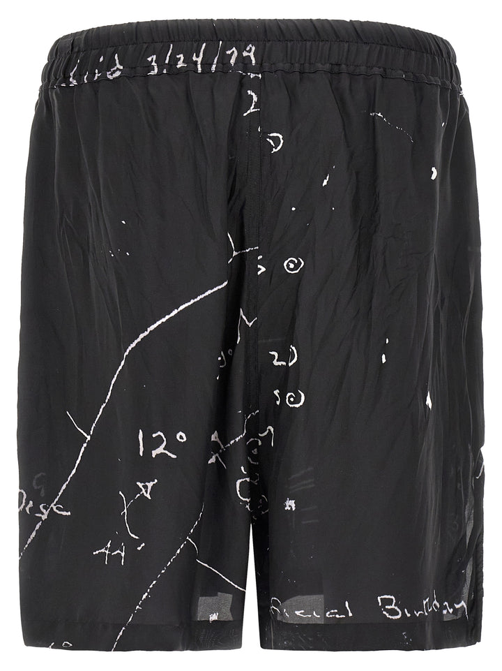 Rick Owens Bicolor Viscose Bermuda Shorts