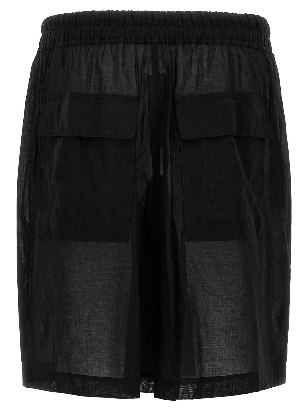 Rick Owens Black Cotton Bermuda Shorts