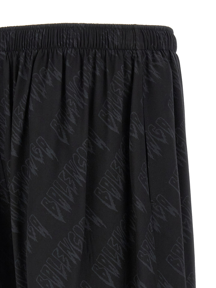 Balenciaga Black Viscose Bermuda Shorts