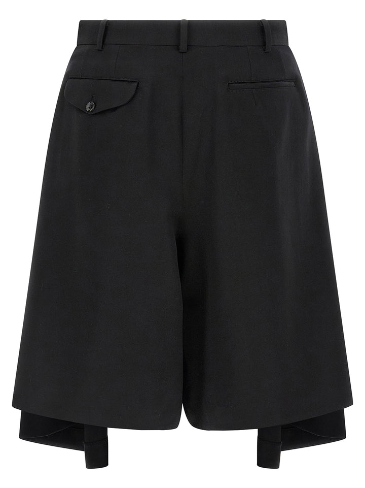 Comme Des Garçons Black Wool Bermuda Shorts