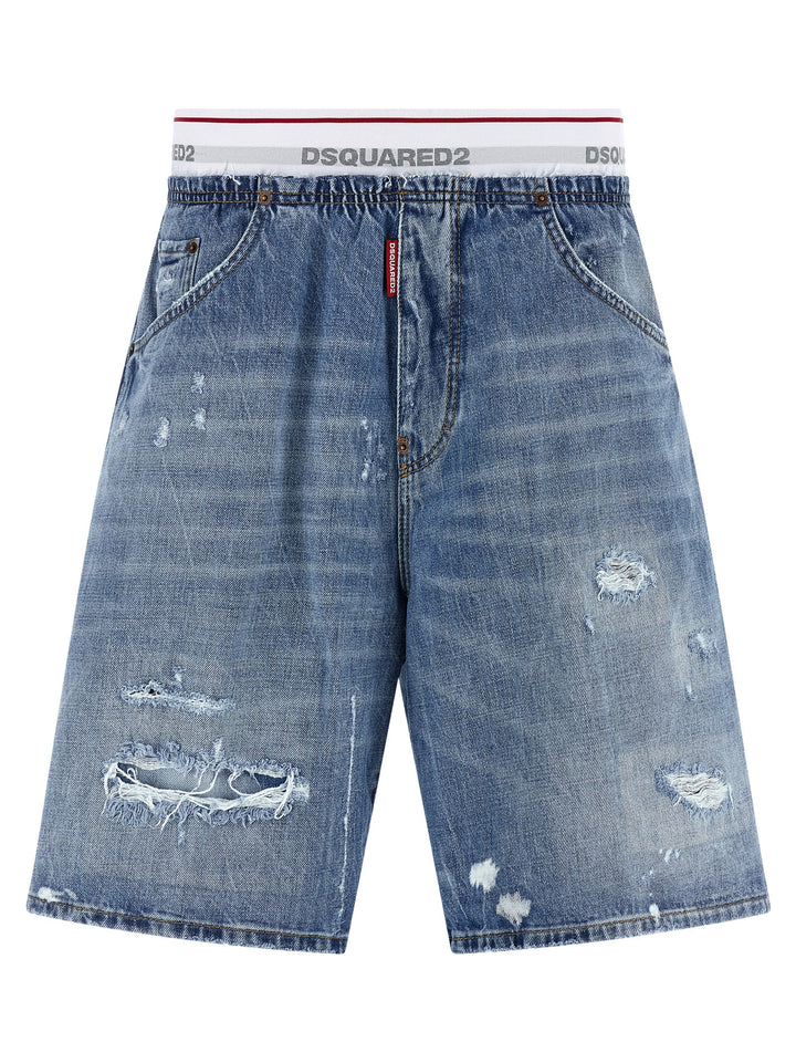 Dsquared² Blue Cotton Bermuda Shorts