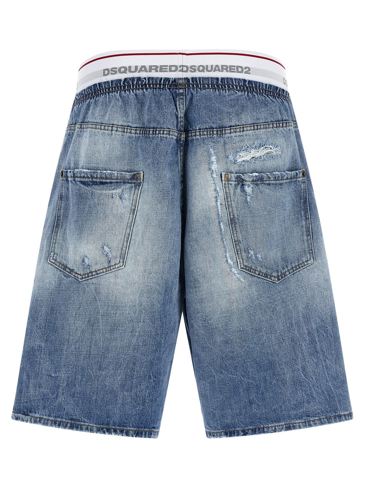 Dsquared² Blue Cotton Bermuda Shorts