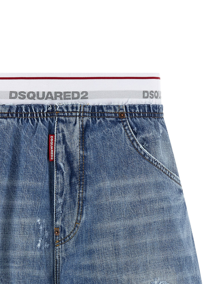 Dsquared² Blue Cotton Bermuda Shorts