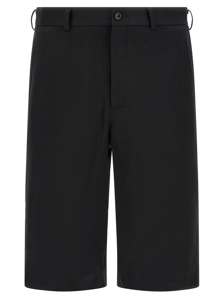 Comme Des Garçons Black Wool Bermuda Shorts