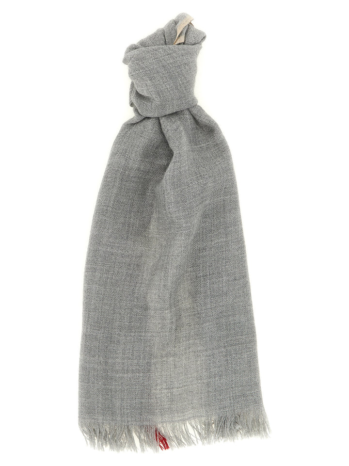 Brunello Cucinelli Gray Virgin Wool Scarf
