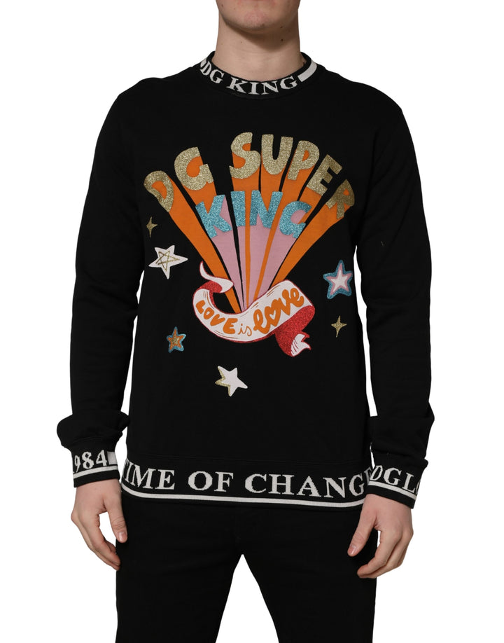 Dolce &amp; Gabbana Black Super King Crew Neck Sweatshirt Sweater