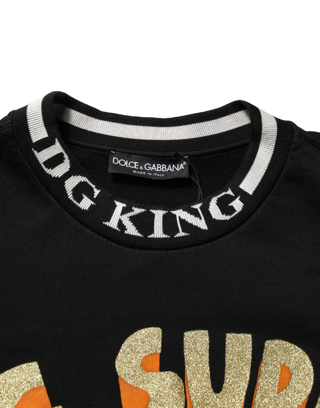 Dolce &amp; Gabbana Black Super King Crew Neck Sweatshirt Sweater