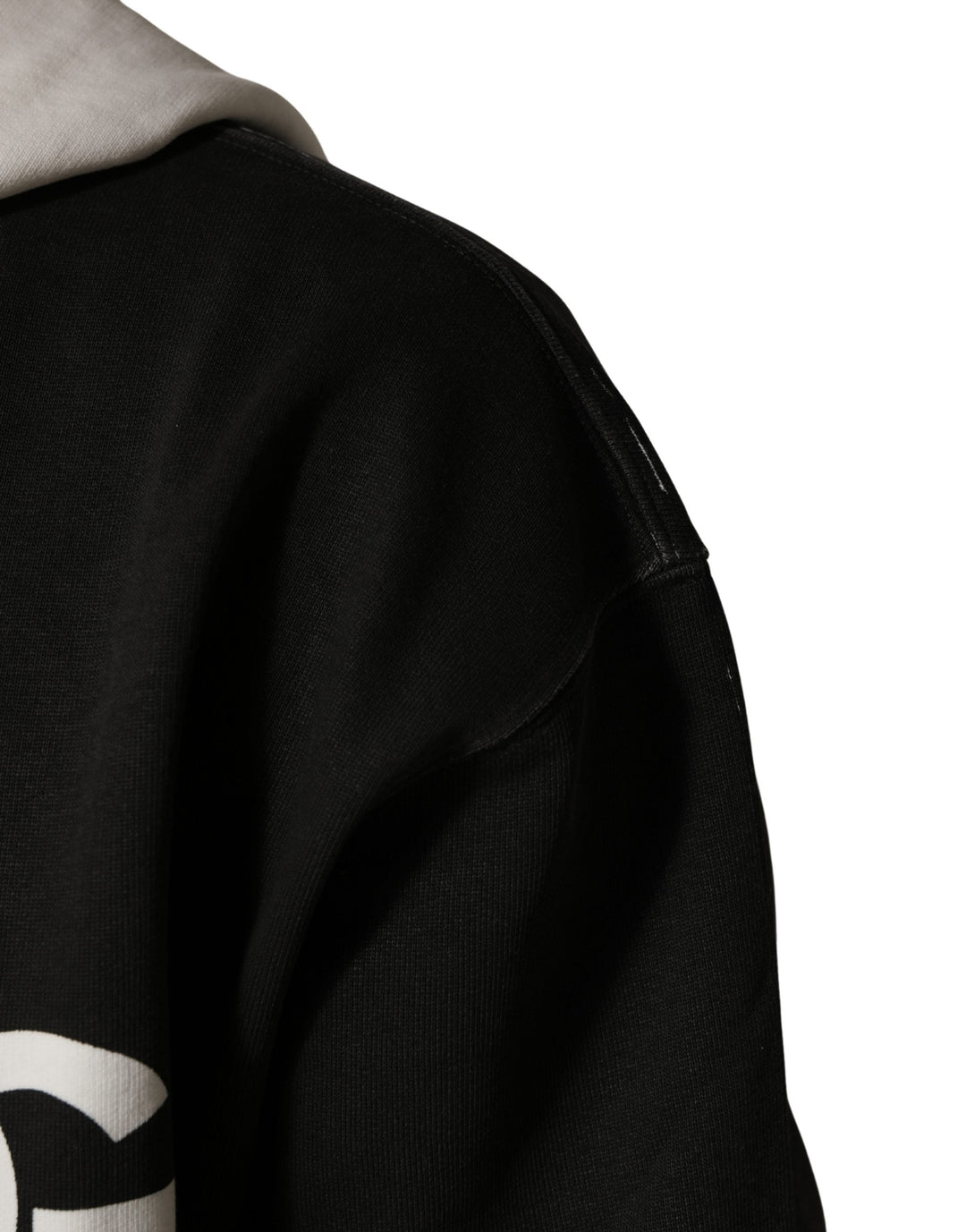 Dolce &amp; Gabbana Black Cotton Logo Hooded Full Zip Sweater