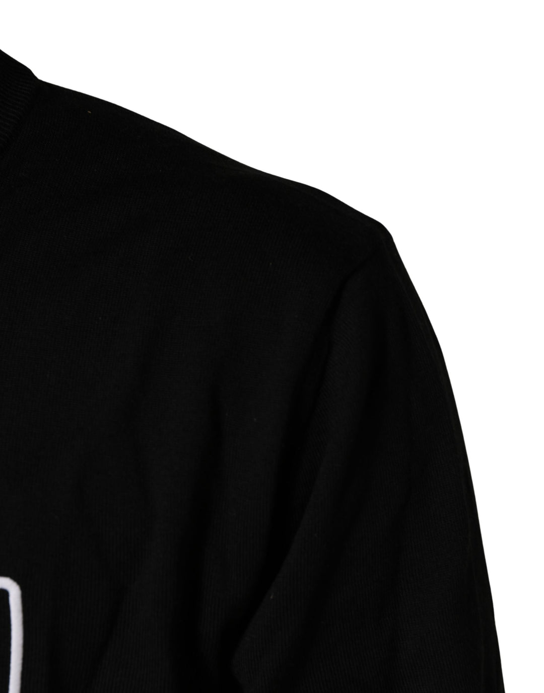 Dolce &amp; Gabbana Black Graphic Logo Crew Neck Wool Pullover Sweater
