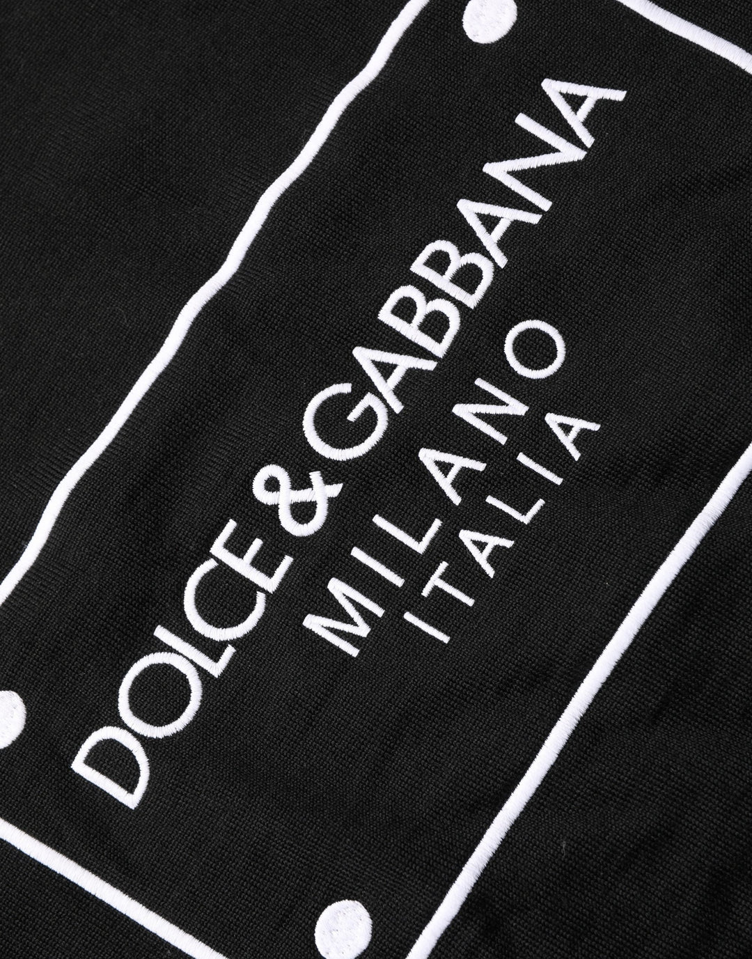 Dolce &amp; Gabbana Black Graphic Logo Crew Neck Wool Pullover Sweater