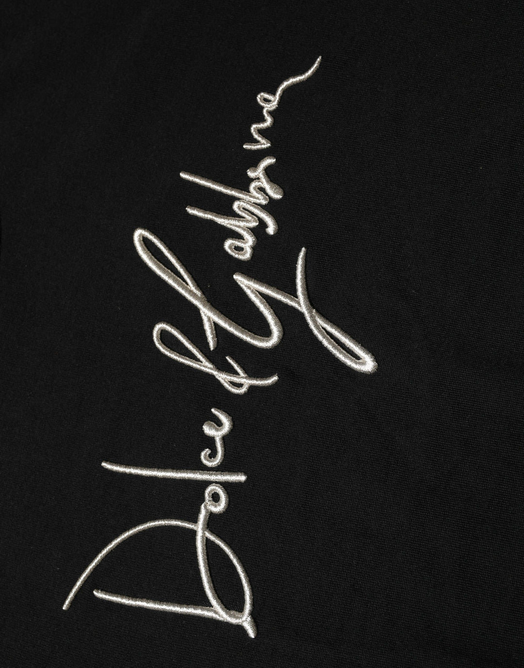 Dolce &amp; Gabbana Black embroidered Logo Crew Neck Pullover Sweater