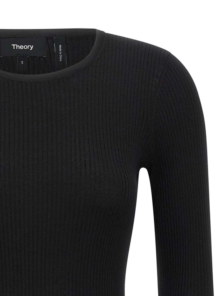 Theory Black Merino Wool Cardigan