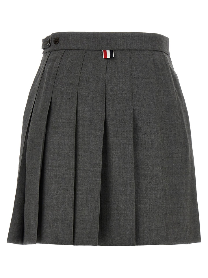 Thom Browne Gray Wool Long Skirt