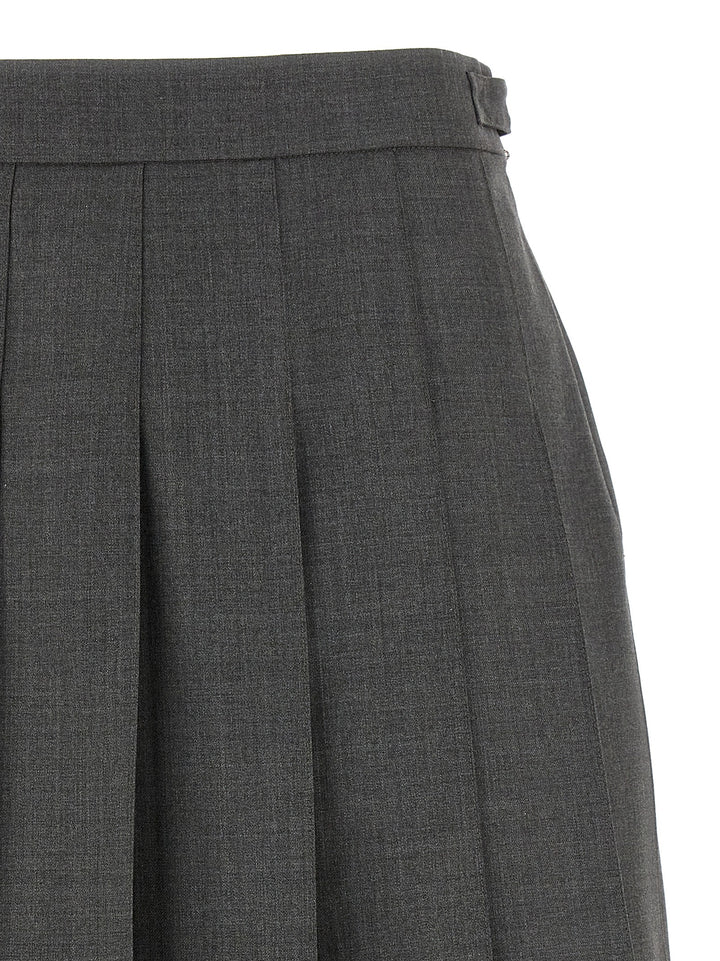 Thom Browne Gray Wool Long Skirt