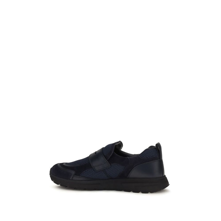 Prada Blue Calf Leather Bos Taurus Athletic Sneakers
