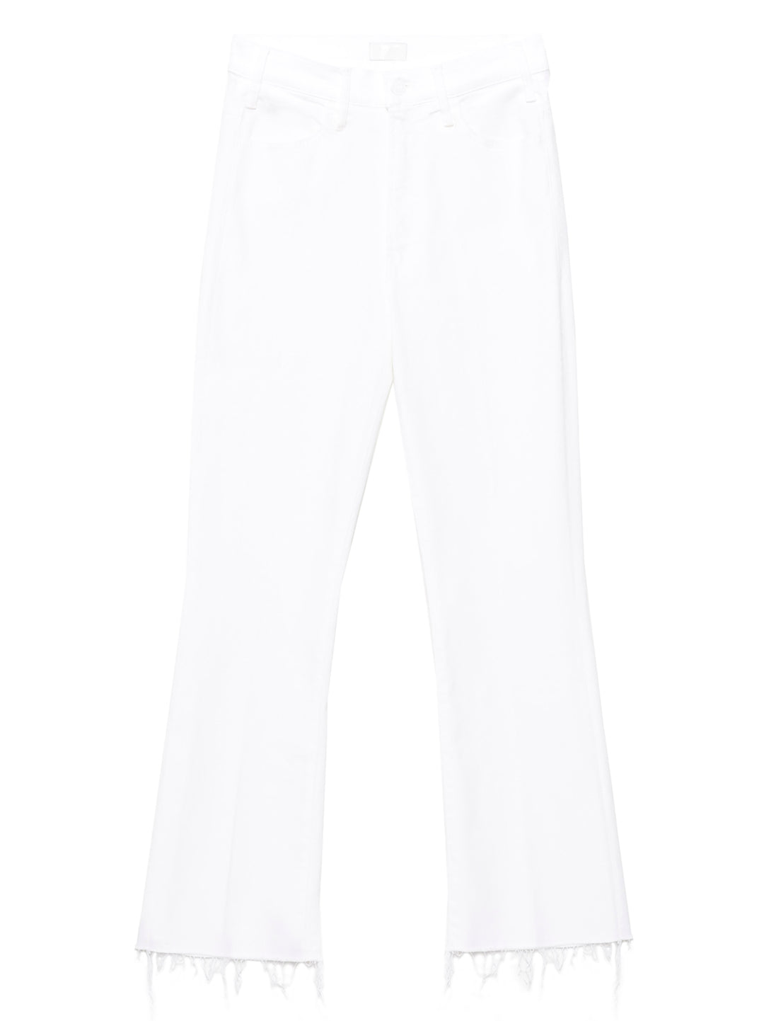 Mother Denim White Cotton Flared Jeans