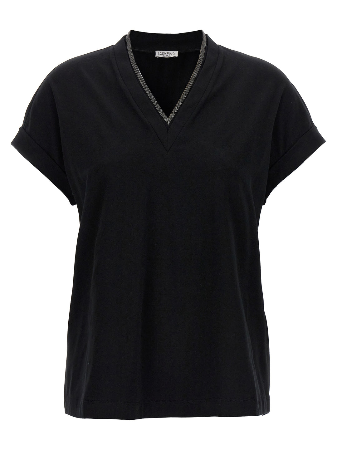 Brunello Cucinelli Black Cotton T-Shirt