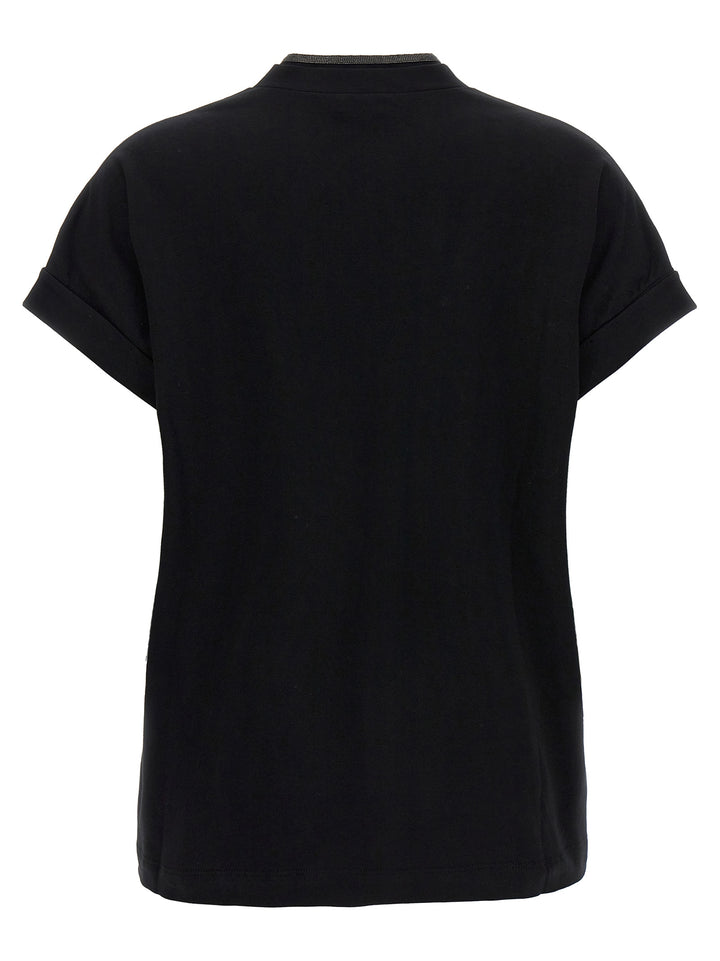 Brunello Cucinelli Black Cotton T-Shirt