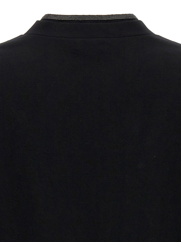 Brunello Cucinelli Black Cotton T-Shirt