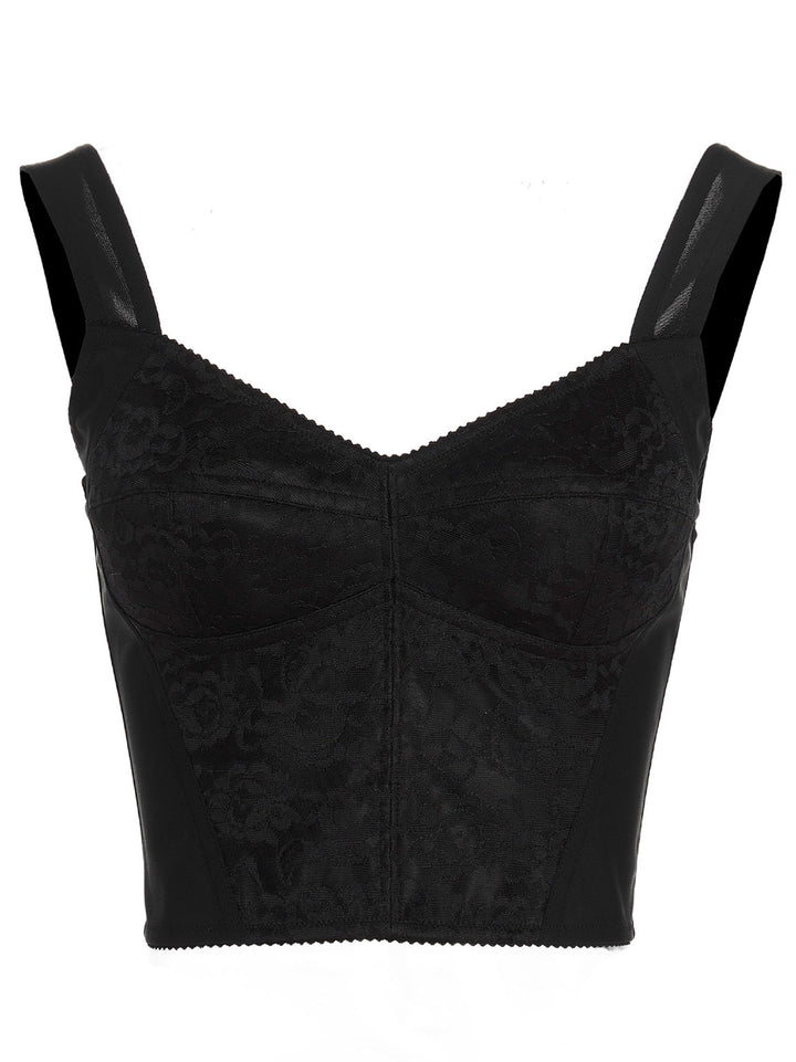 Dolce &amp; Gabbana Black Polyamide Tank Tops