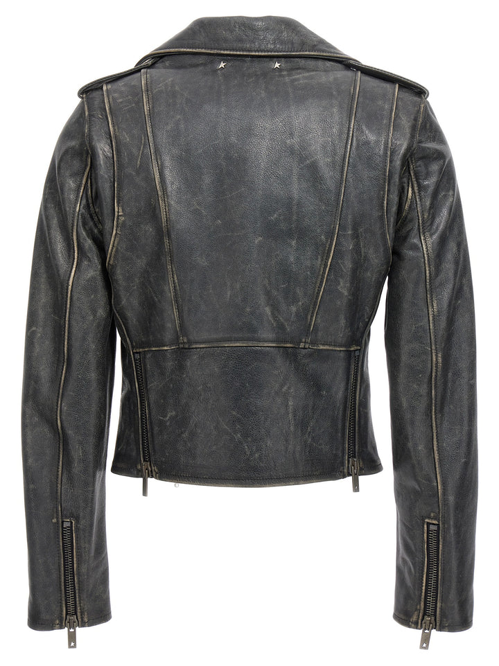 Golden Goose Black Cowhide Leather Jacket