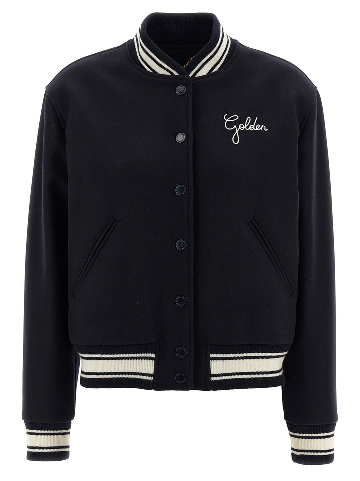 Golden Goose Blue Virgin Wool Bomber