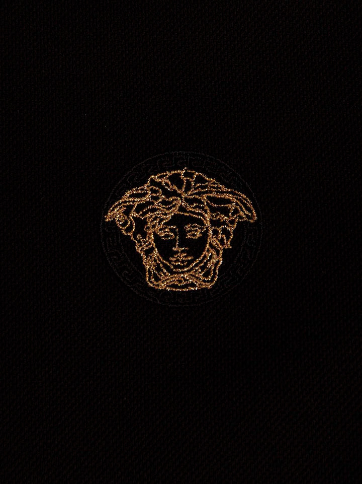 Versace Black Cotton Polo Shirt