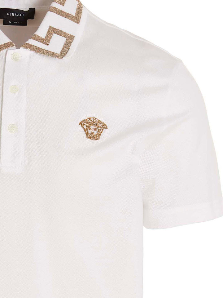 Versace White Cotton Polo Shirt